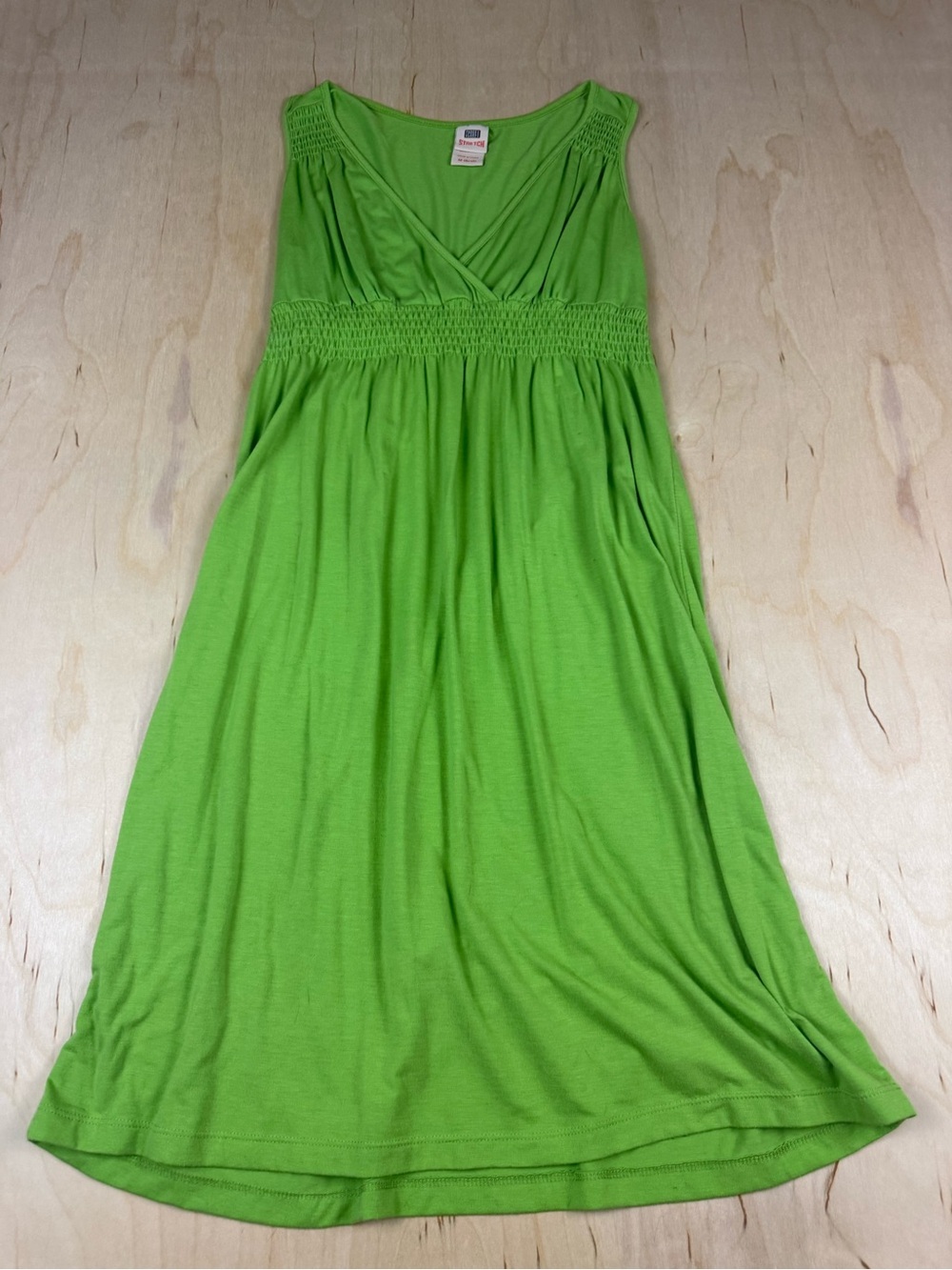 Faded Glory Bright Green Sleeveless Empire-Waist Coverup